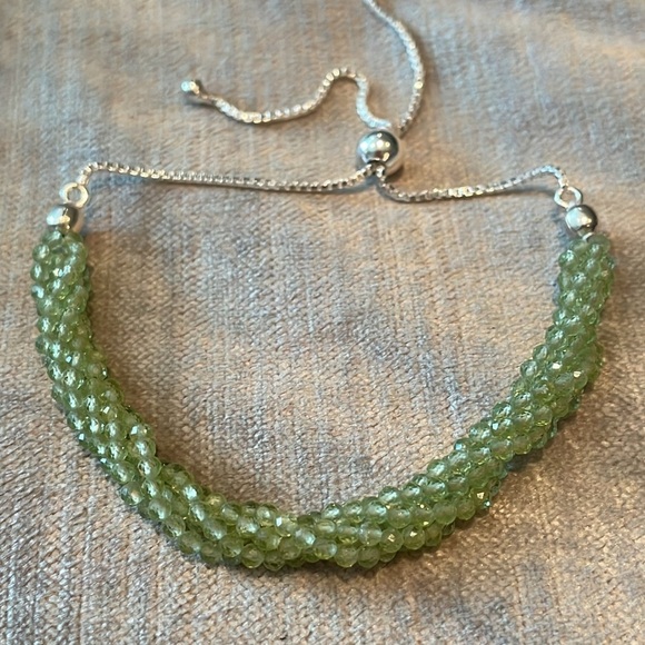 Genuine Green Peridot Sterling Silver 925 Adjustable Bolo Bracelet 5-9.25” - Picture 5 of 5
